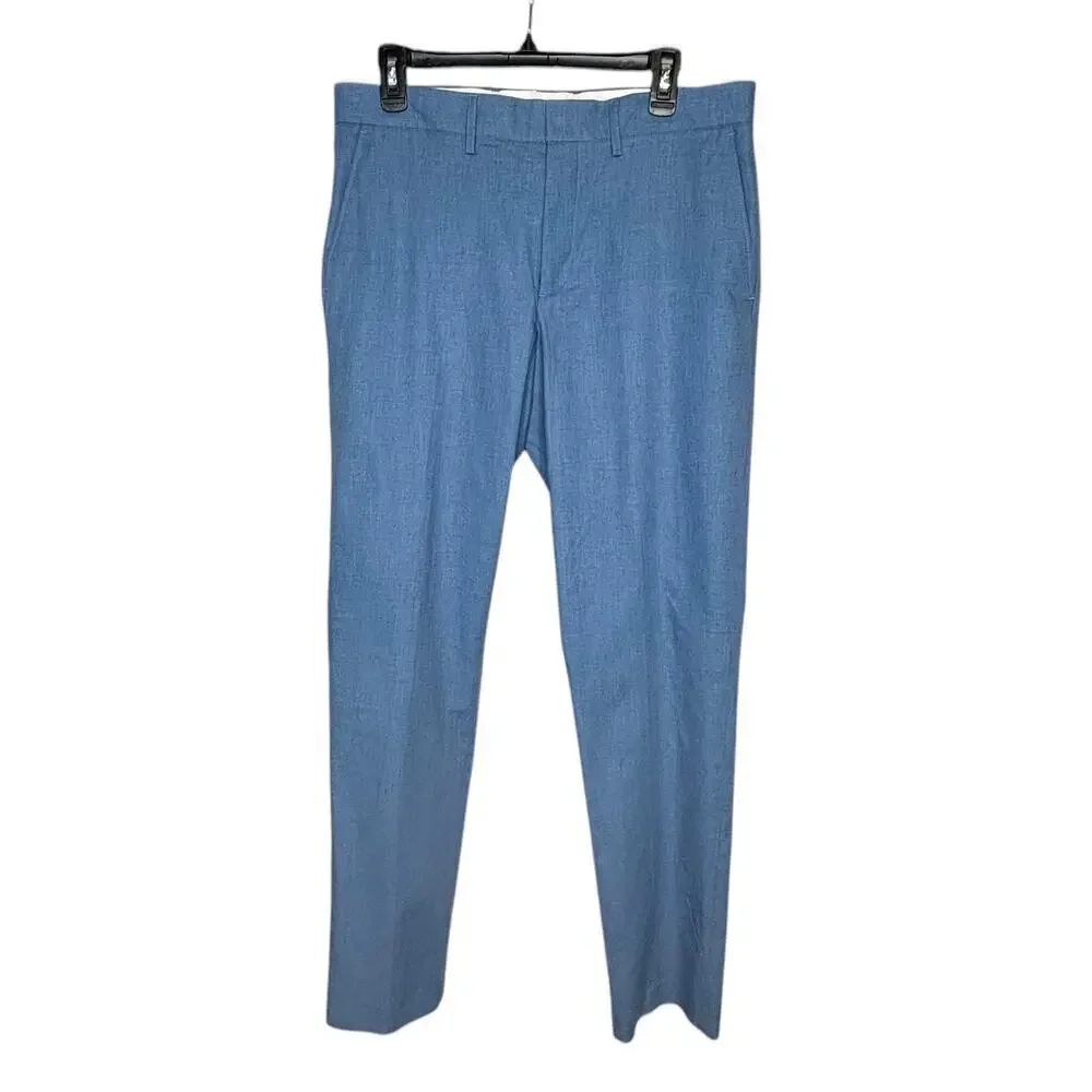 J by J. Crew Men's Tapered Blue 100% Cotton Lightweight Summer Pants Size 32x34